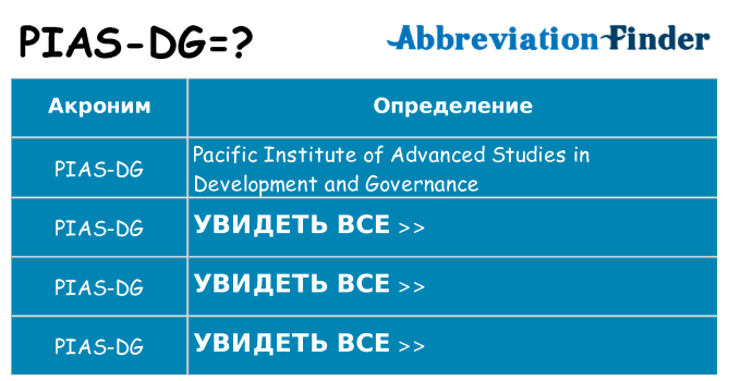 Что означает аббревиатура pias-dg
