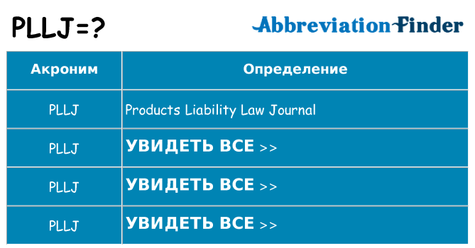 Что означает аббревиатура pllj