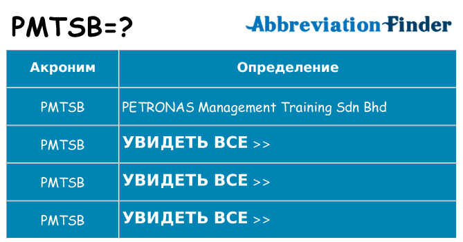 Что означает аббревиатура pmtsb