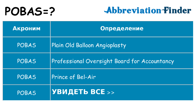 Что означает аббревиатура pobas