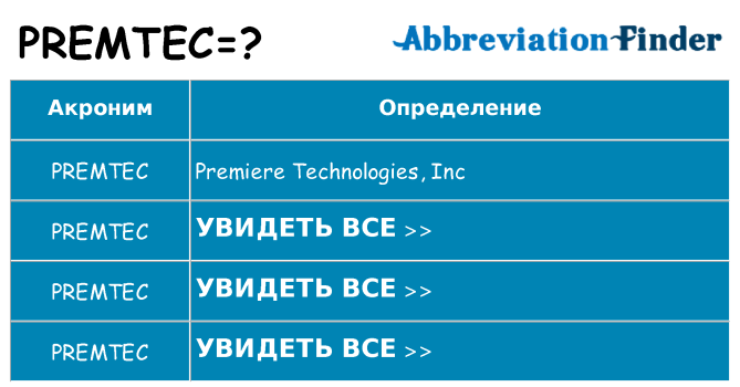 Что означает аббревиатура premtec