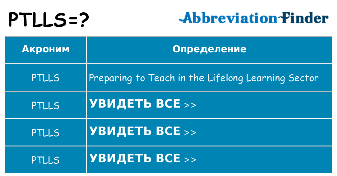 Что означает аббревиатура ptlls