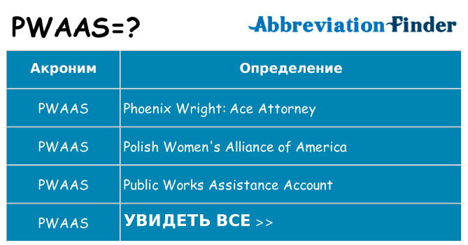 Что означает аббревиатура pwaas