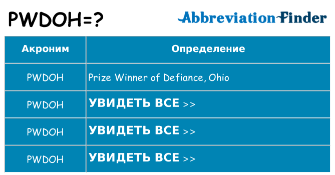 Что означает аббревиатура pwdoh