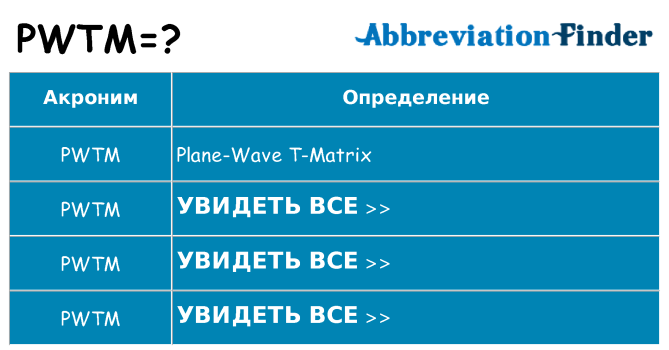 Что означает аббревиатура pwtm