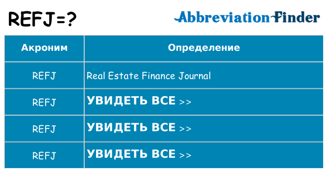 Что означает аббревиатура refj
