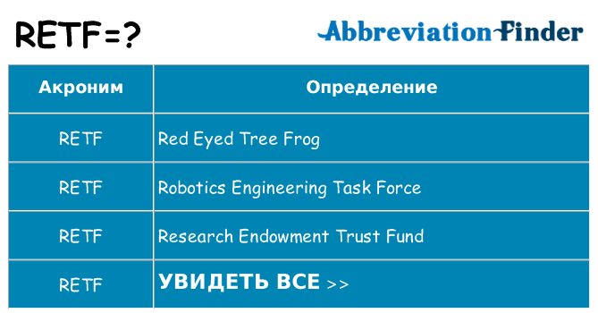 Что означает аббревиатура retf