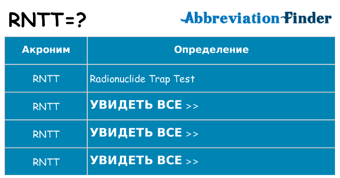 Что означает аббревиатура rntt