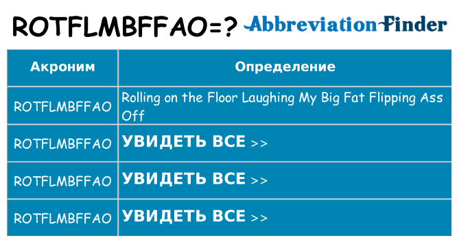 Что означает аббревиатура rotflmbffao