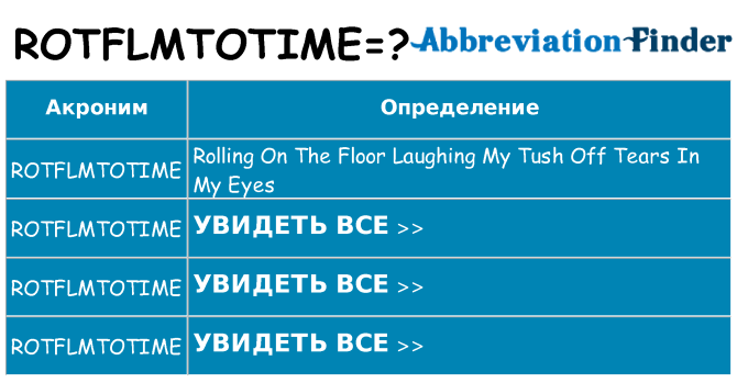 Что означает аббревиатура rotflmtotime