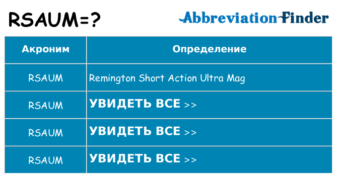 Что означает аббревиатура rsaum