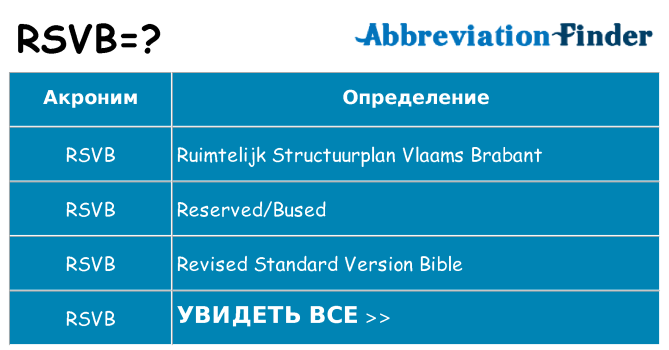 Что означает аббревиатура rsvb