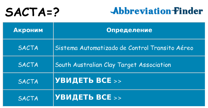Что означает аббревиатура sacta