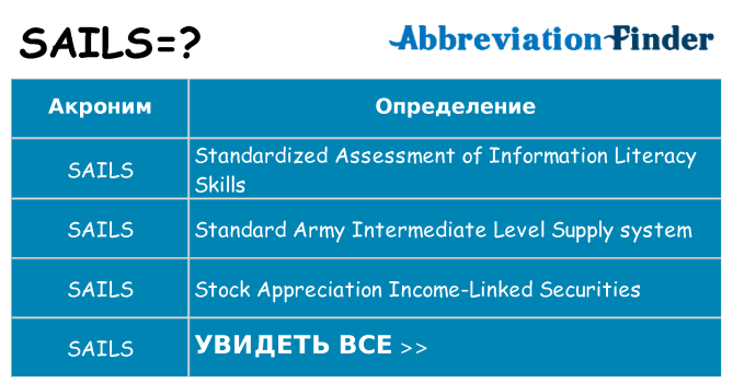 Что означает аббревиатура sails