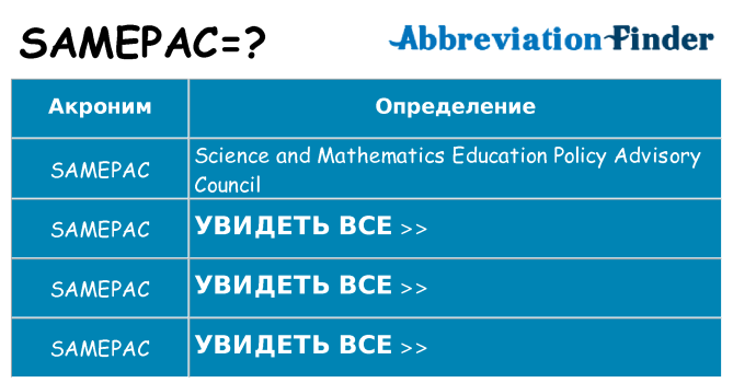Что означает аббревиатура samepac