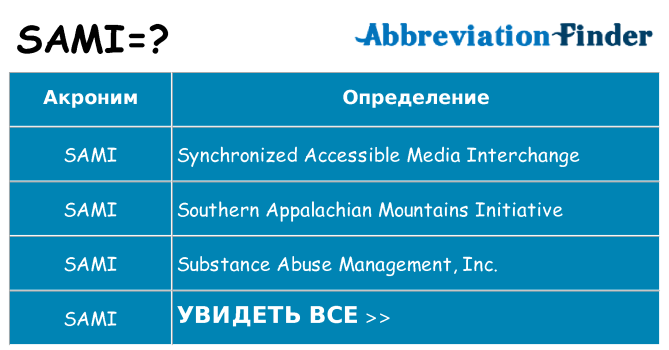 Что означает аббревиатура sami