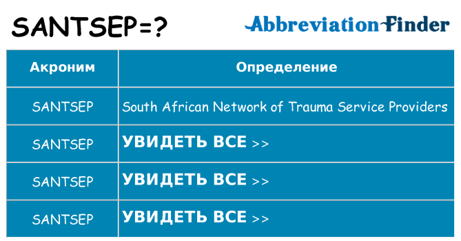 Что означает аббревиатура santsep