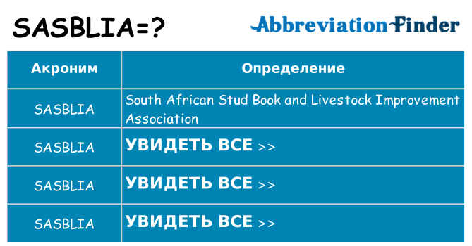 Что означает аббревиатура sasblia
