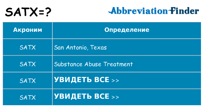 Что означает аббревиатура satx