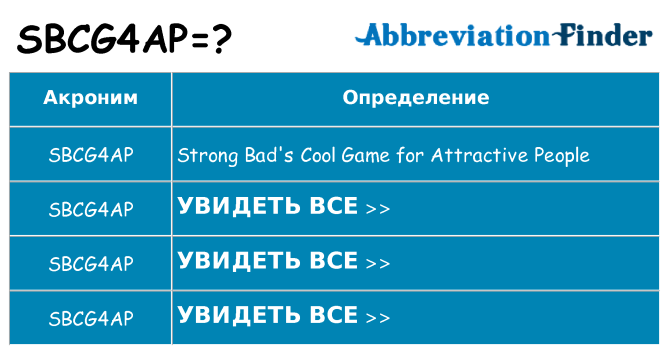 Что означает аббревиатура sbcg4ap