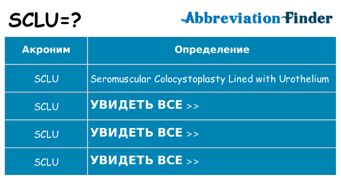 Что означает аббревиатура sclu