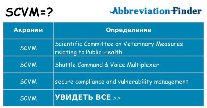 Что означает аббревиатура scvm