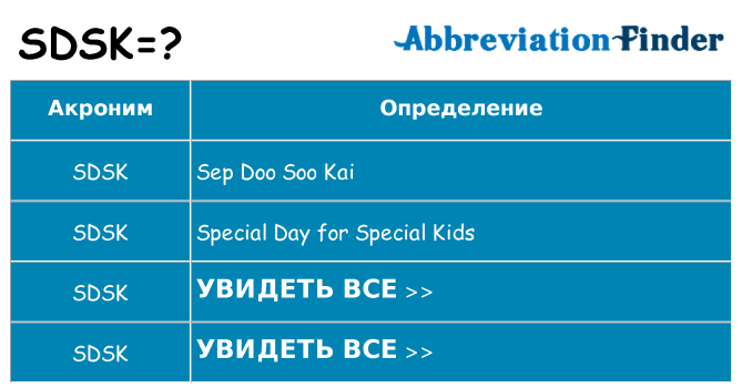 Что означает аббревиатура sdsk