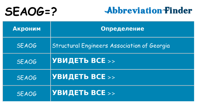 Что означает аббревиатура seaog