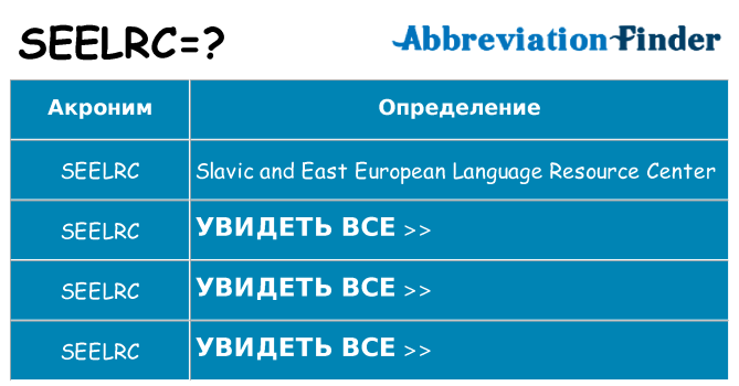 Что означает аббревиатура seelrc