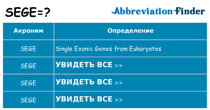 Что означает аббревиатура sege