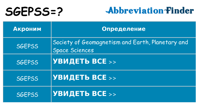 Что означает аббревиатура sgepss