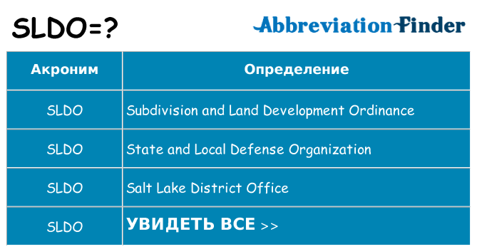 Что означает аббревиатура sldo