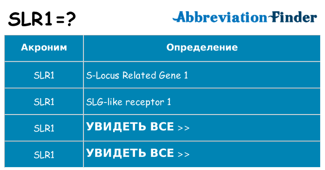 Что означает аббревиатура slr1