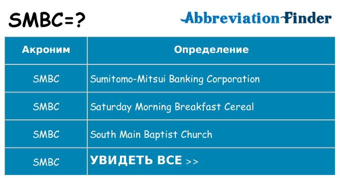 Что означает аббревиатура smbc