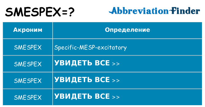 Что означает аббревиатура smespex