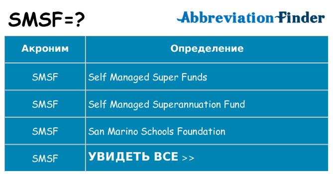 Что означает аббревиатура smsf