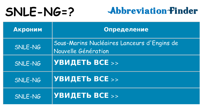 Что означает аббревиатура snle-ng