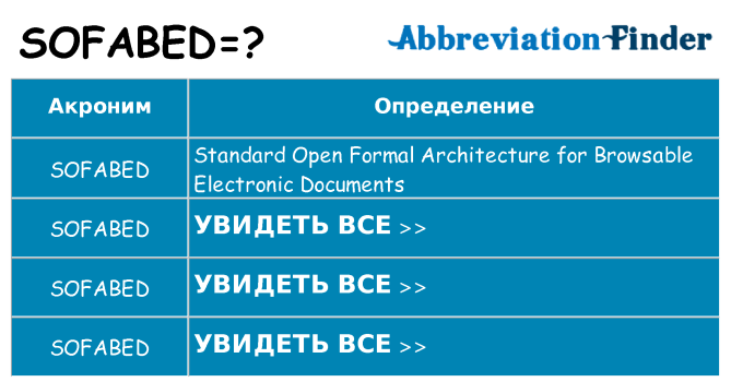Что означает аббревиатура sofabed