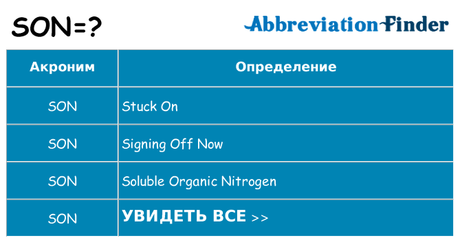 Что означает аббревиатура son