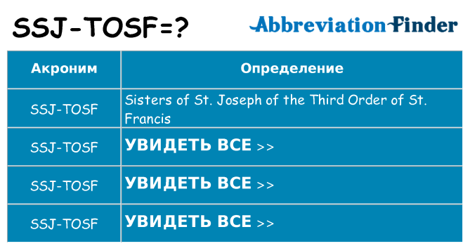 Что означает аббревиатура ssj-tosf