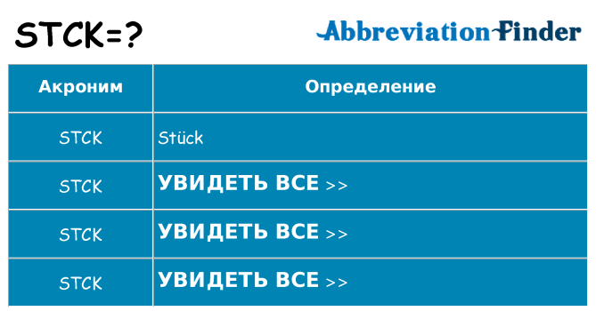 Что означает аббревиатура stck