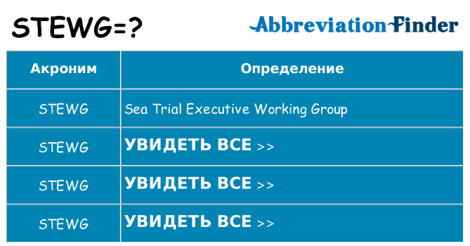 Что означает аббревиатура stewg