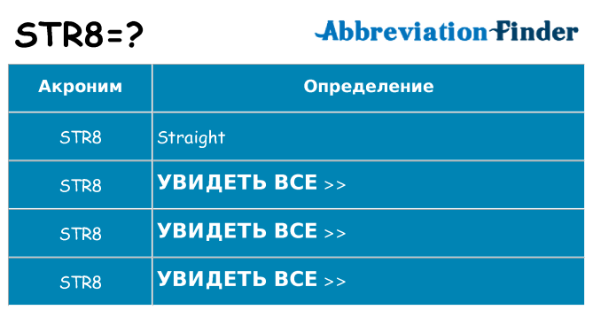 Что означает аббревиатура str8