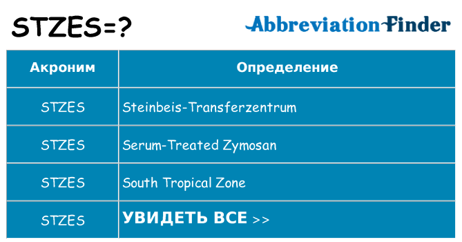 Что означает аббревиатура stzes