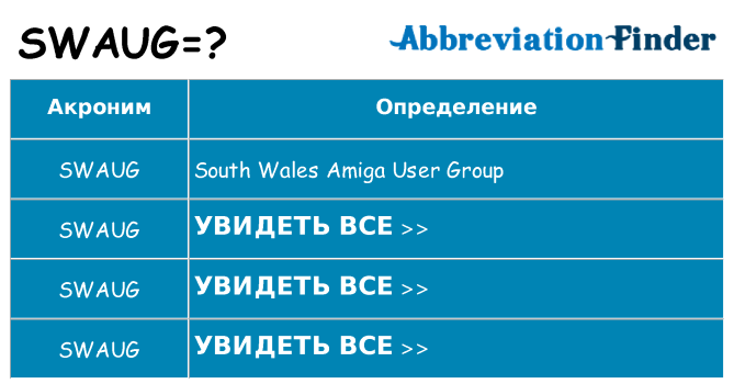 Что означает аббревиатура swaug