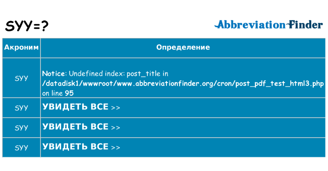 Что означает аббревиатура syys