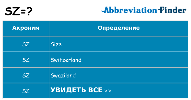 Что означает аббревиатура sz