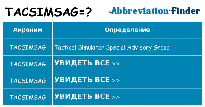 Что означает аббревиатура tacsimsag
