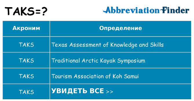 Что означает аббревиатура taks