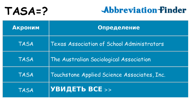 Что означает аббревиатура tasa